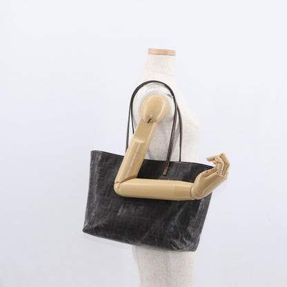 Fendi FENDI Zucca Canvas Tote Bag Coated Canvas Black Brown Authentic ka771