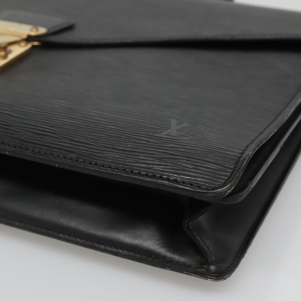 Louis Vuitton LOUIS VUITTON Epi Serviette Conseiller Business Bag Black M54422 LV Authentic bs28107