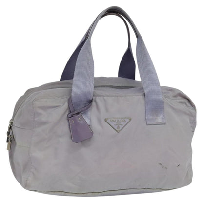 Prada PRADA Boston Bag Nylon Purple Silver Authentic 115876