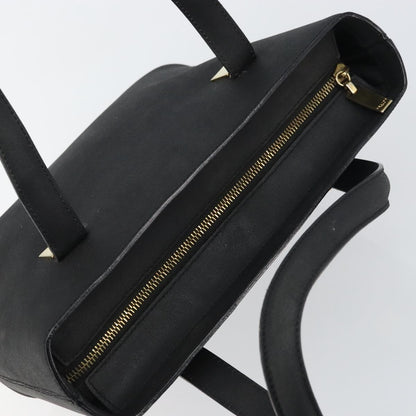 Celine CELINE Hand Bag Leather Black Gold Authentic BA9124