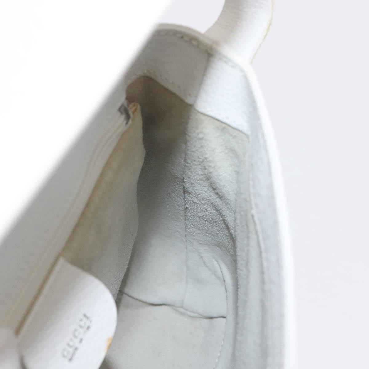 Gucci GUCCI Shoulder Bag Leather White Silver 001 1998 1767 Authentic BA5637