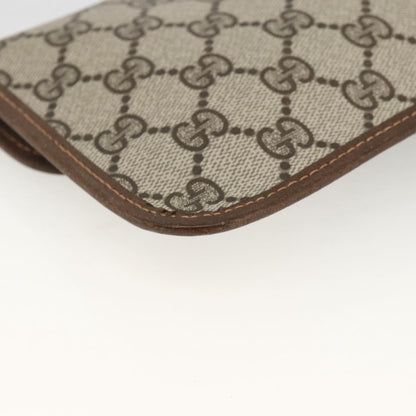 Gucci GUCCI GG Supreme Web Sherry Line Clutch Bag PVC Beige Authentic 174212
