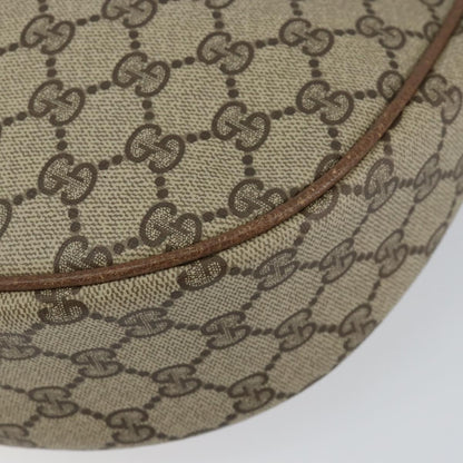 Gucci GUCCI GG Supreme Shoulder Bag PVC Beige Gold Authentic ep12173