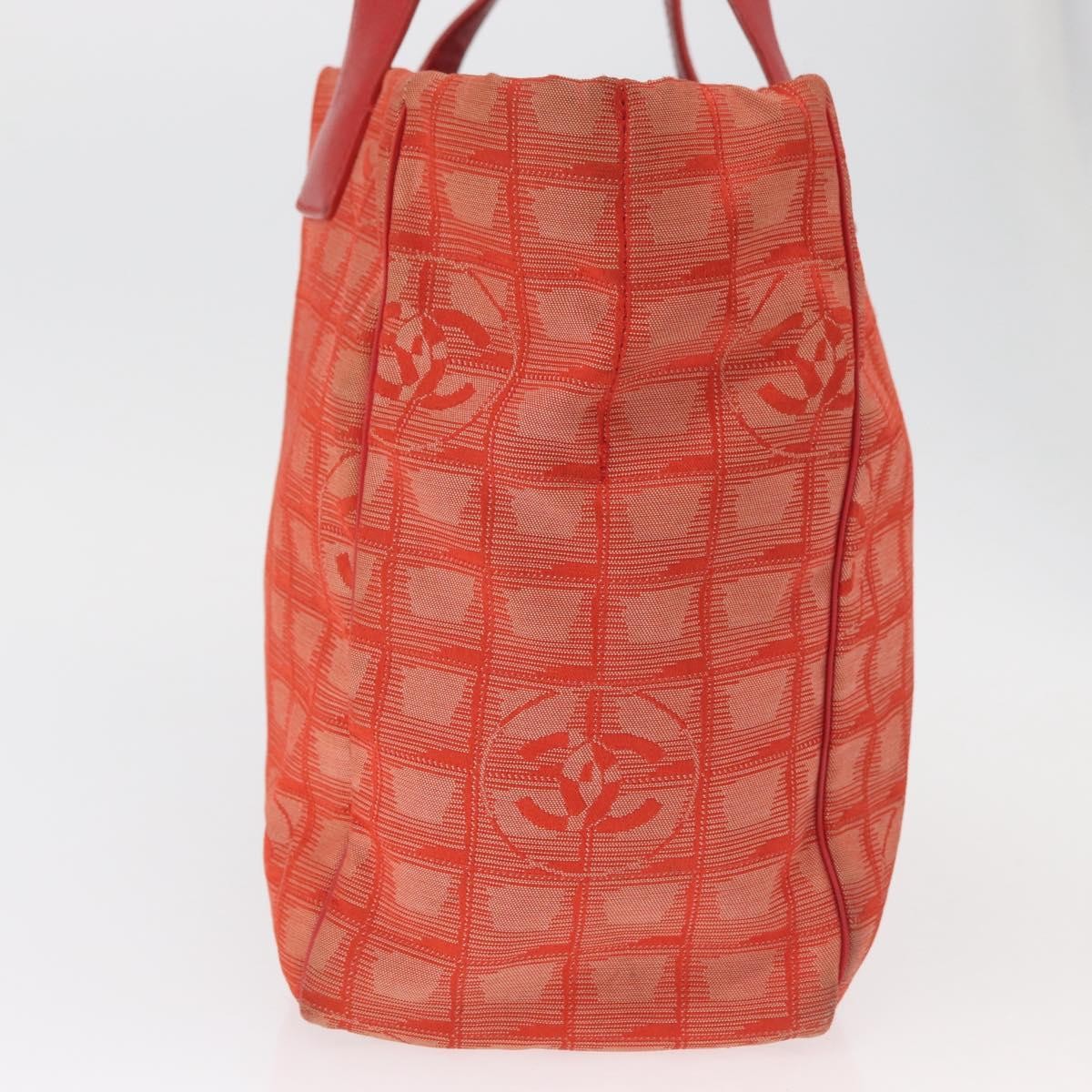 Chanel CHANEL New Travel Line Tote Bag Nylon Red Silver CC Authentic BA12813