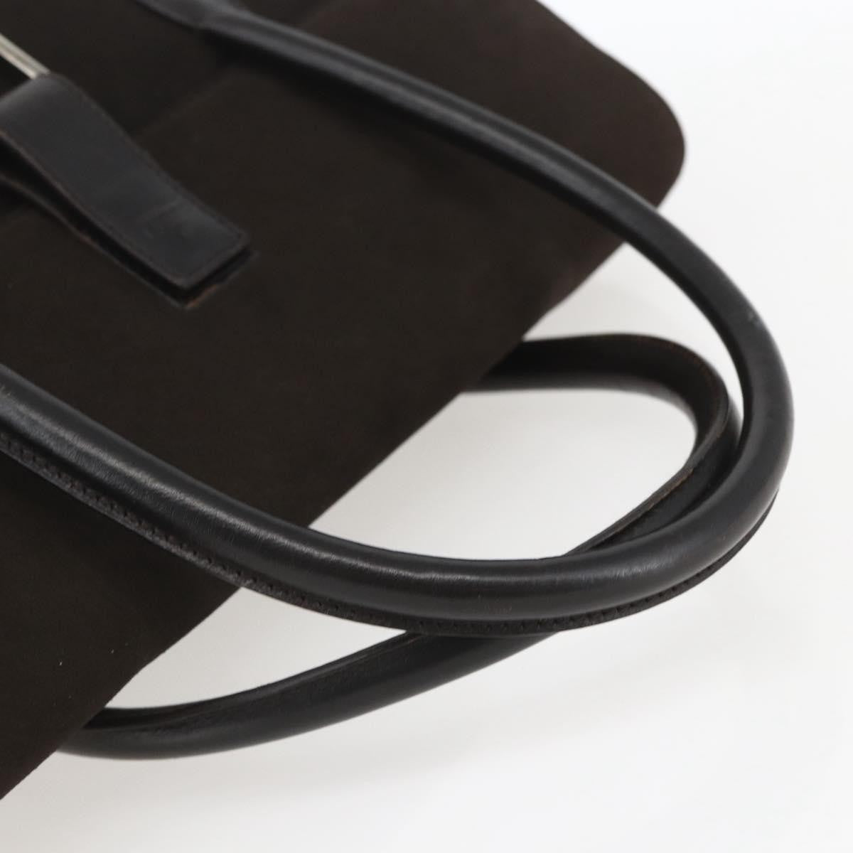 Gucci GUCCI Hand Bag Suede Brown Silver 000 0844 Authentic 166700