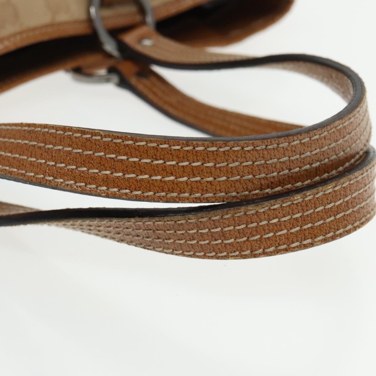 Gucci GUCCI GG Canvas Hand Bag Brown Silver 113019 3444 Authentic 94718
