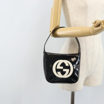 Gucci GUCCI Hand Bag Patent leather Black Silver 007 2046 0249 Authentic 172096