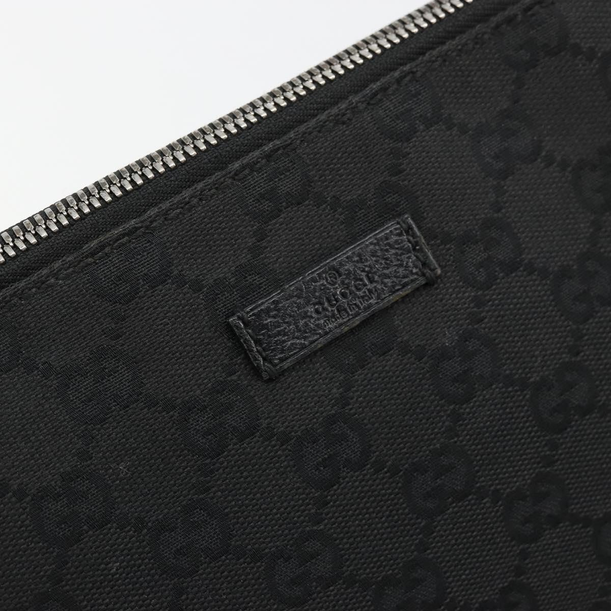 Gucci GUCCI GG Canvas Shoulder Bag Black Silver 114273 Authentic ep14561
