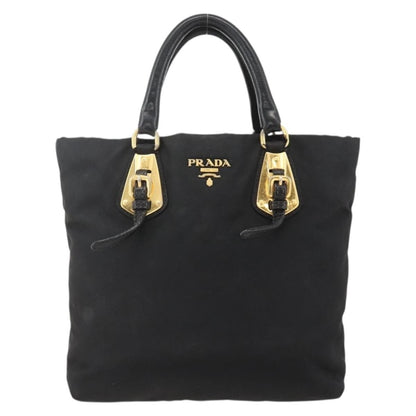 Prada PRADA Hand Bag Nylon Black Gold Authentic 175270