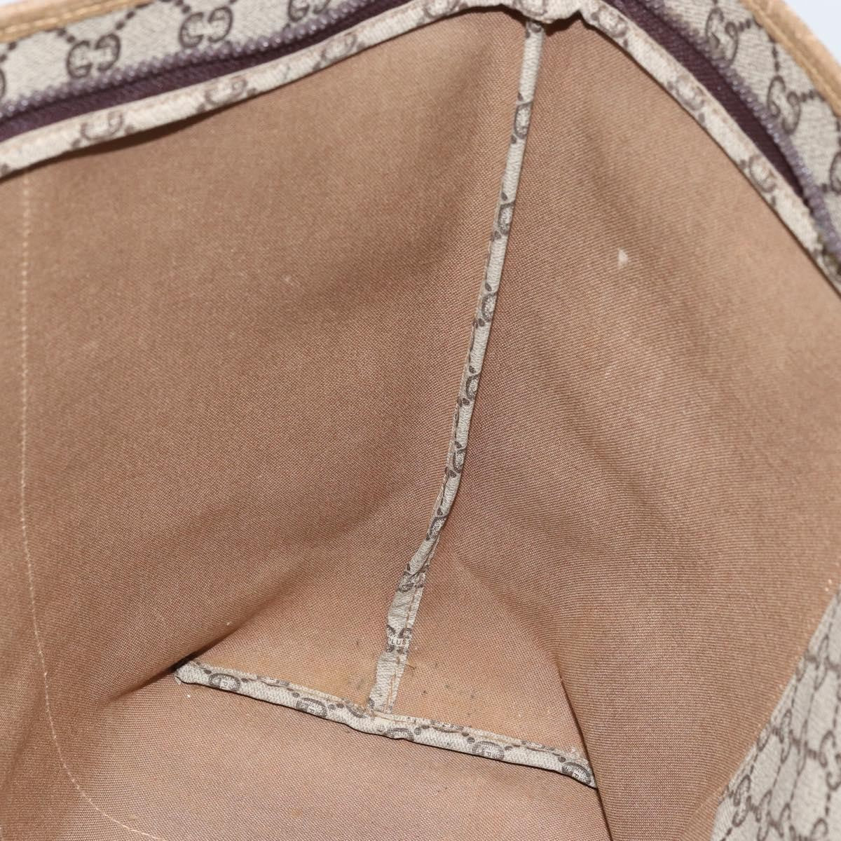 Gucci GUCCI GG Plus Supreme Web Sherry Line Tote Bag PVC Beige Gold Authentic ep13405