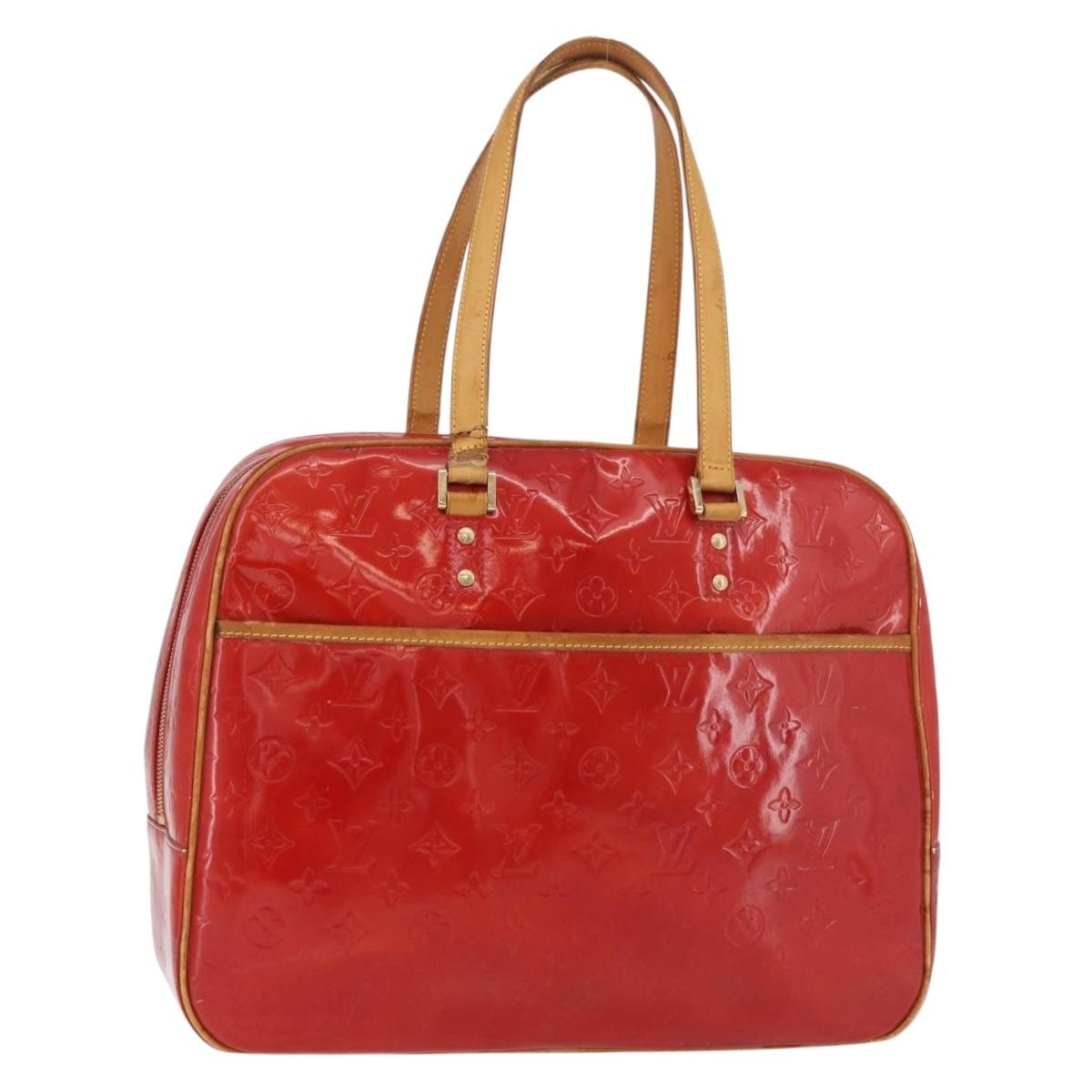 Louis Vuitton LOUIS VUITTON Monogram Vernis Sutton Hand Bag Red Rouge M91080 LV Authentic bs34724