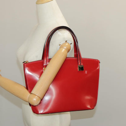 Celine CELINE Hand Bag Patent leather Red Gold Authentic 96786