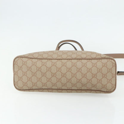 Gucci GUCCI GG Supreme Tote Bag PVC 2way Beige Gold 353440 Authentic 178185
