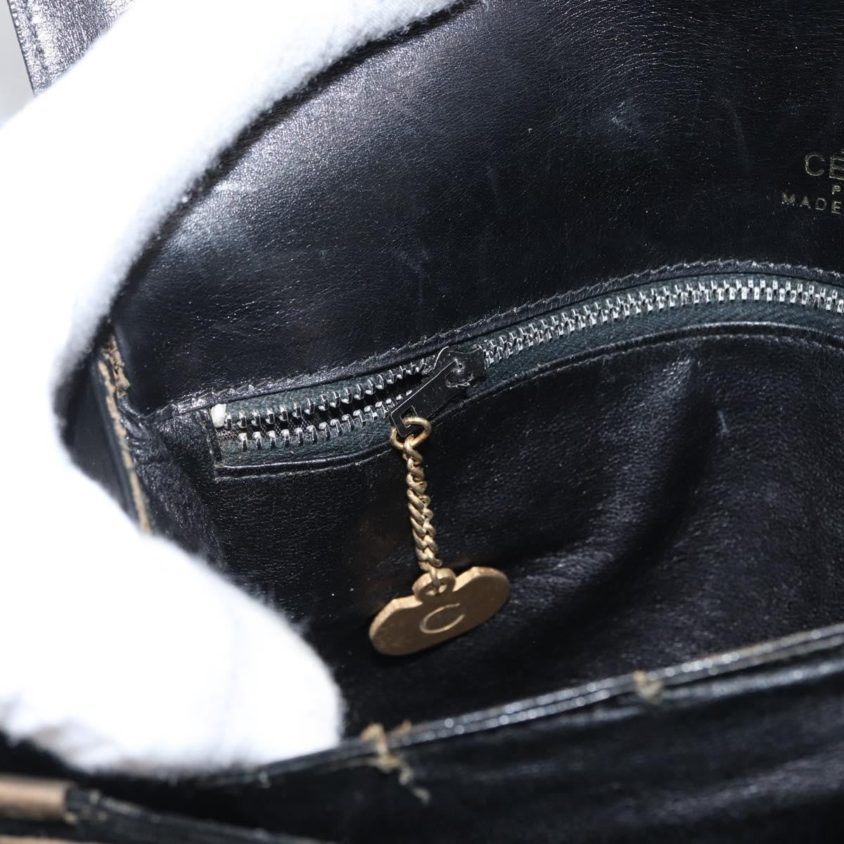 Celine CELINE Horse Carriage Shoulder Bag Leather Black Gold Authentic bs33584