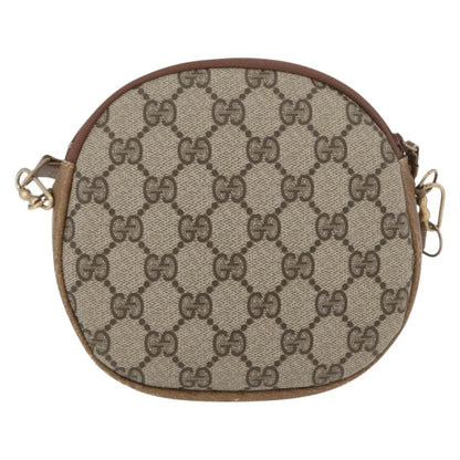 Gucci GUCCI GG Supreme Shoulder Bag PVC Beige Gold Authentic SW2190