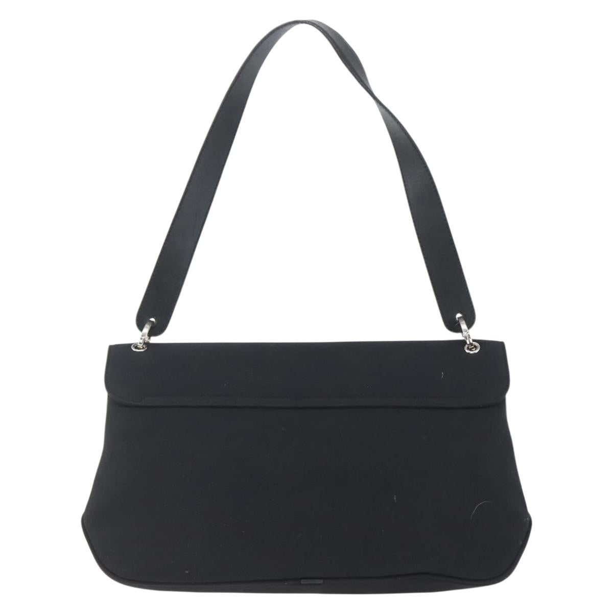 Salvatore Ferragamo Salvatore Ferragamo Vala Shoulder Bag Nylon Black Silver Authentic 162155