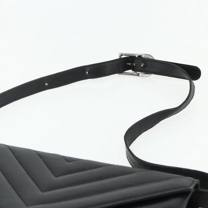 Saint Laurent SAINT LAURENT Shoulder Bag Leather Black Silver Authentic 176228