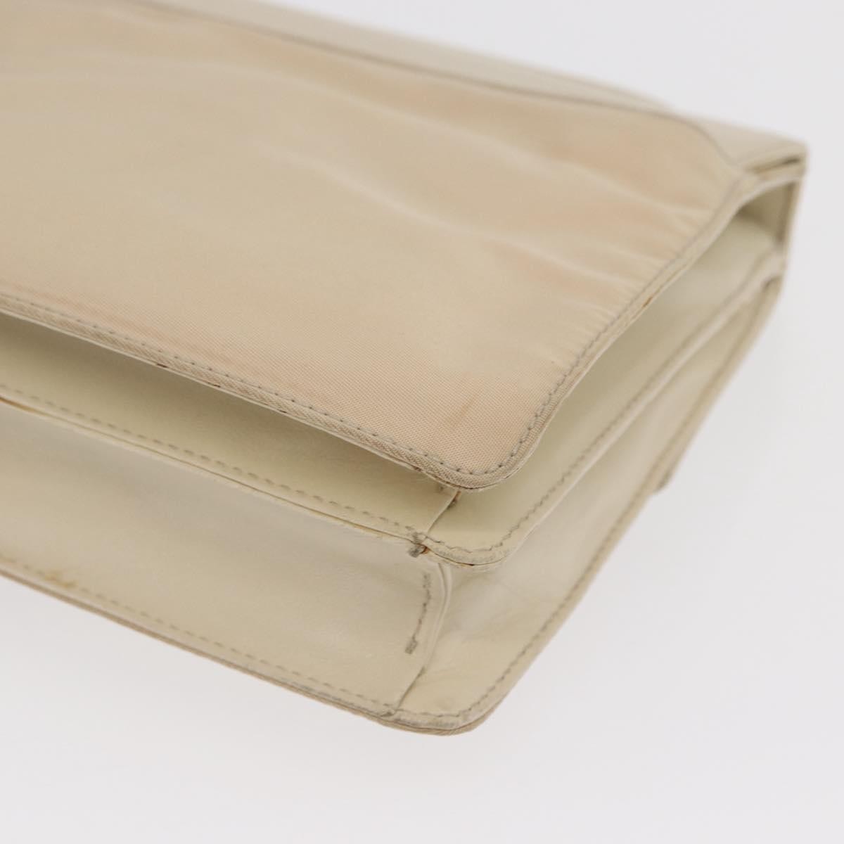 Prada PRADA Shoulder Bag Nylon Beige Silver Authentic bs33180