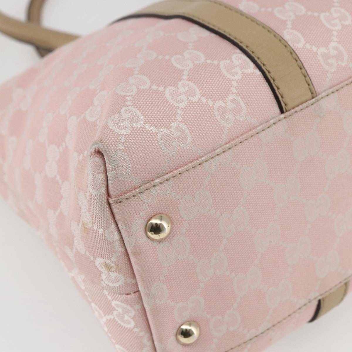 Gucci GUCCI GG Canvas Tote Bag Pink Gold Authentic 158451