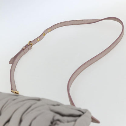 Miu Miu Miu Miu Matelasse Shoulder Bag Leather Gray Gold Authentic 162864