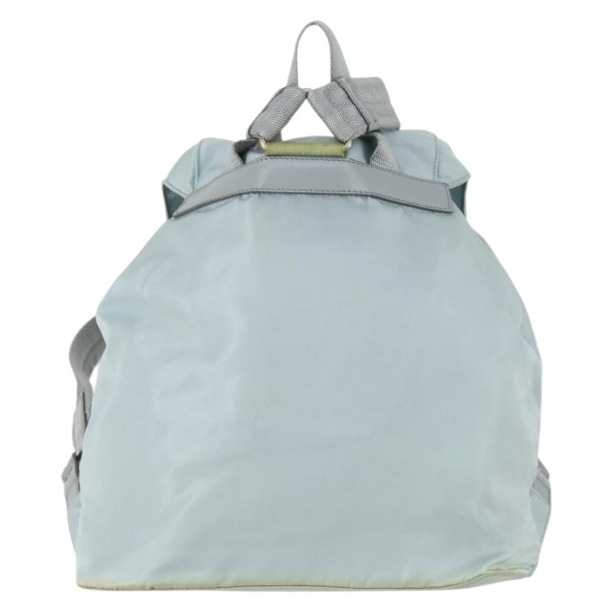 Prada PRADA Backpack Nylon Light Blue Silver Authentic BA9058 Bag