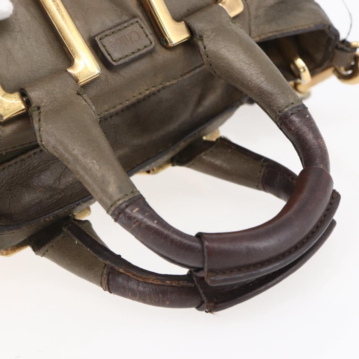 Chloé Chloé Chloe Etel Hand Bag Leather 2way Beige Gold Authentic bs30955