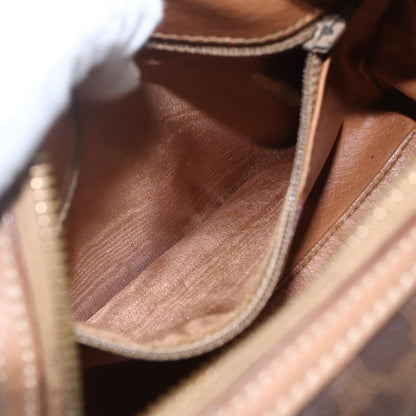 Celine CELINE Macadam Canvas Mini Hand Bag PVC Leather Brown Gold Authentic mr1952