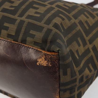 Fendi FENDI Zucca Canvas Tote Bag Brown Black Authentic 175192