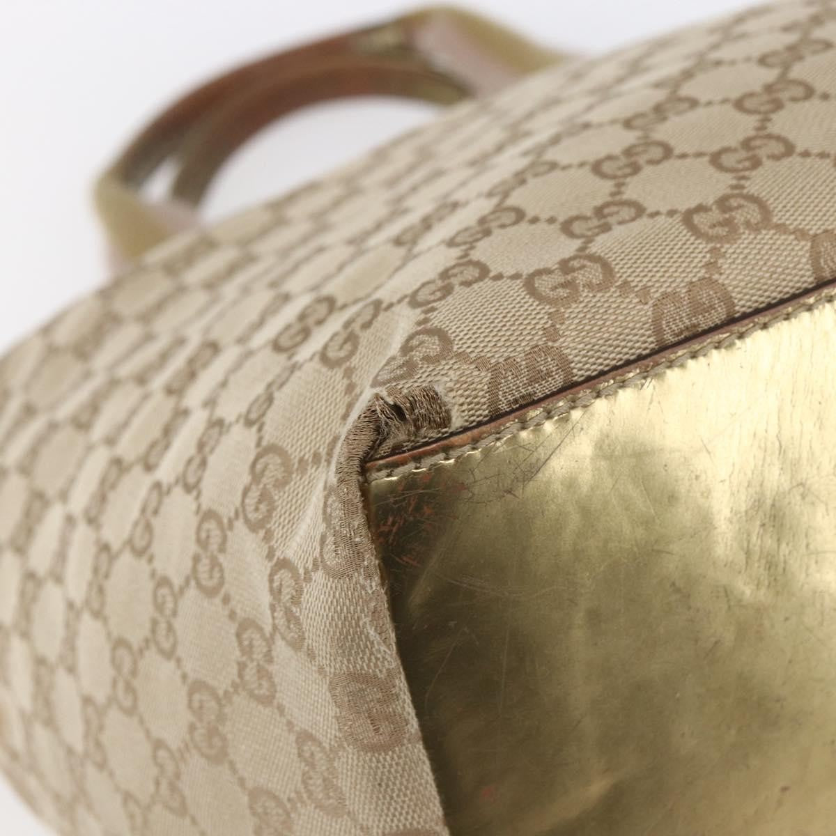 Gucci GUCCI GG Canvas Sherry Line Tote Bag Beige Pink 131231 Authentic 153359