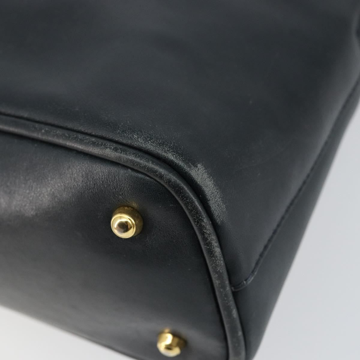 Gucci GUCCI Bamboo Hand Bag Leather 2way Navy Gold 000 2058 0290 0 Authentic 145765