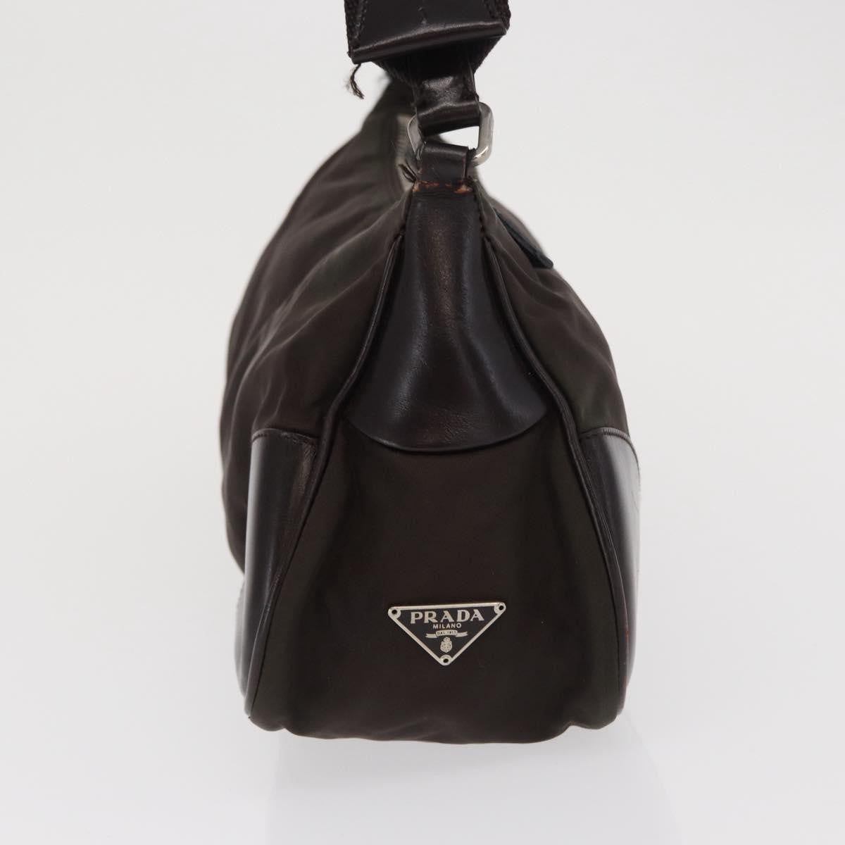 Prada PRADA Shoulder Bag Nylon Khaki Silver Authentic 169376