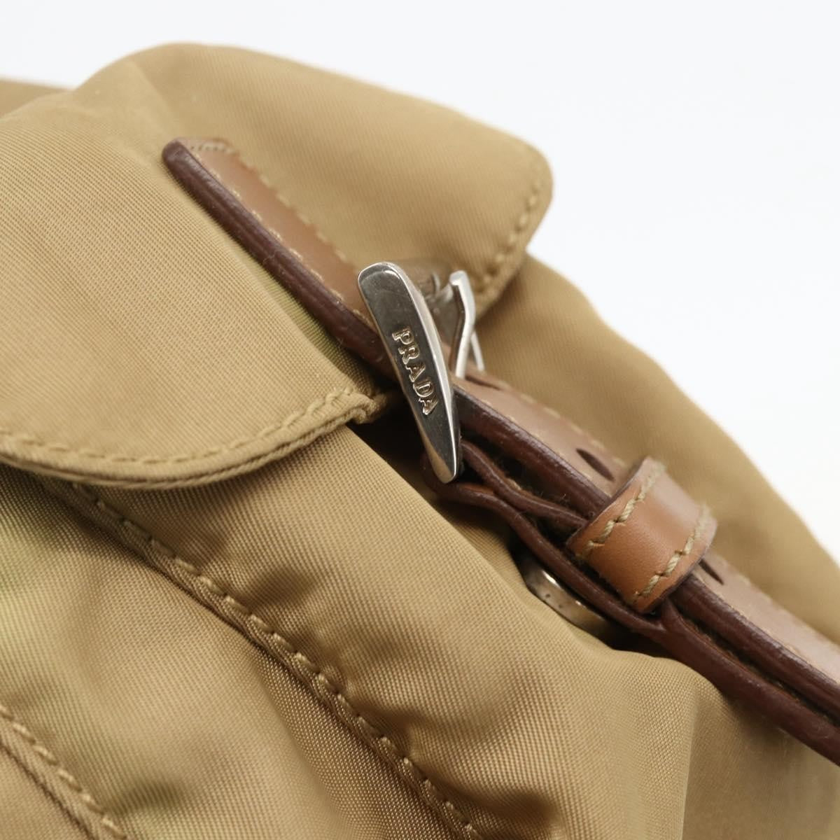 Prada PRADA Shoulder Bag Nylon Khaki Silver Authentic 175738