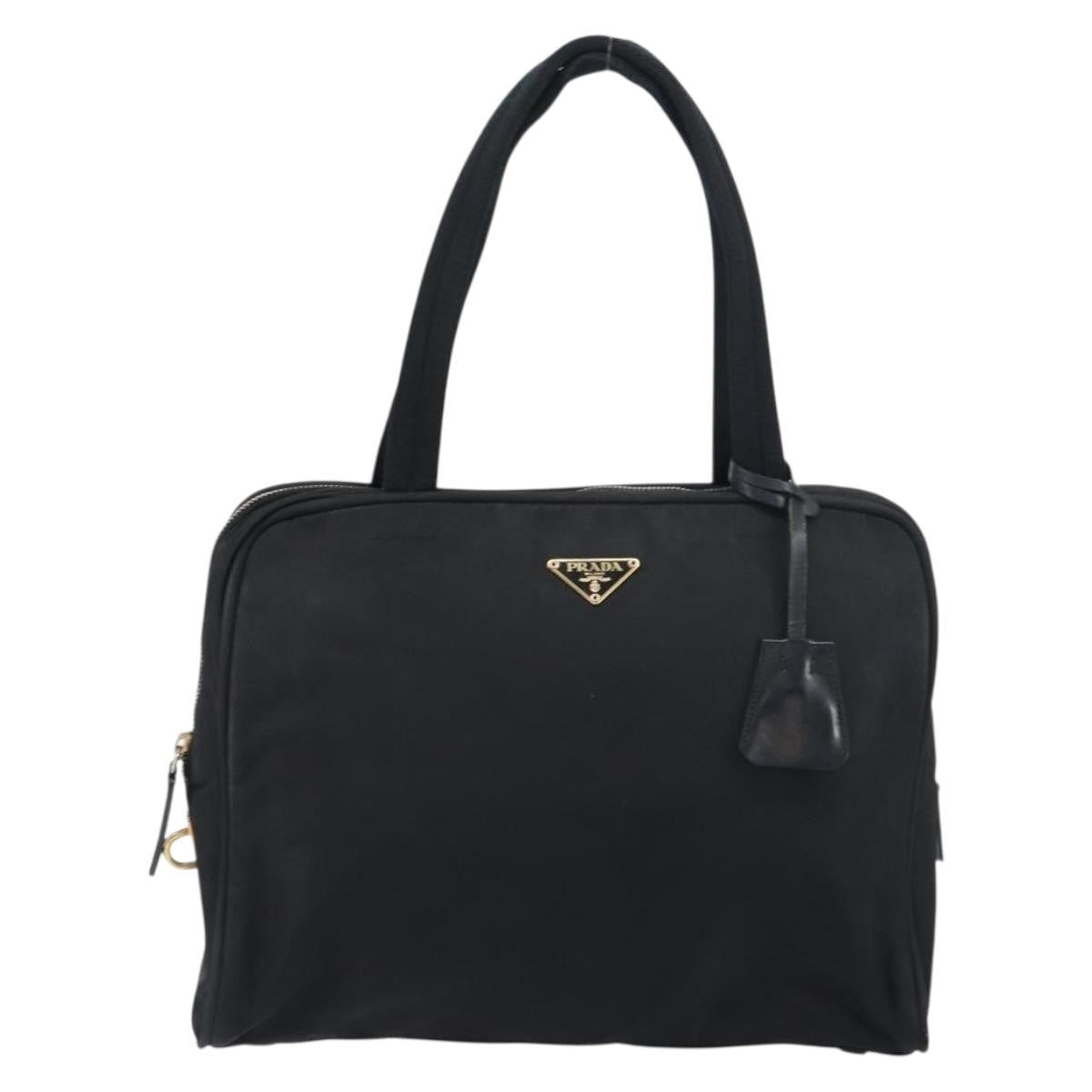 Prada PRADA Tote Bag Nylon Black Gold Authentic 156177