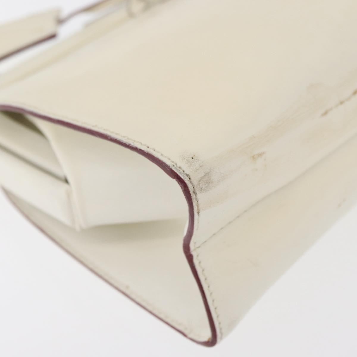 Prada PRADA Hand Bag Leather White Silver Authentic 178207