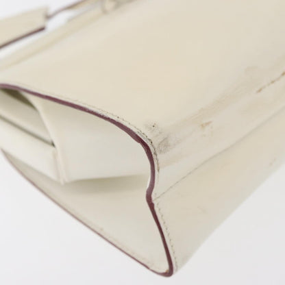 Prada PRADA Hand Bag Leather White Silver Authentic 178207