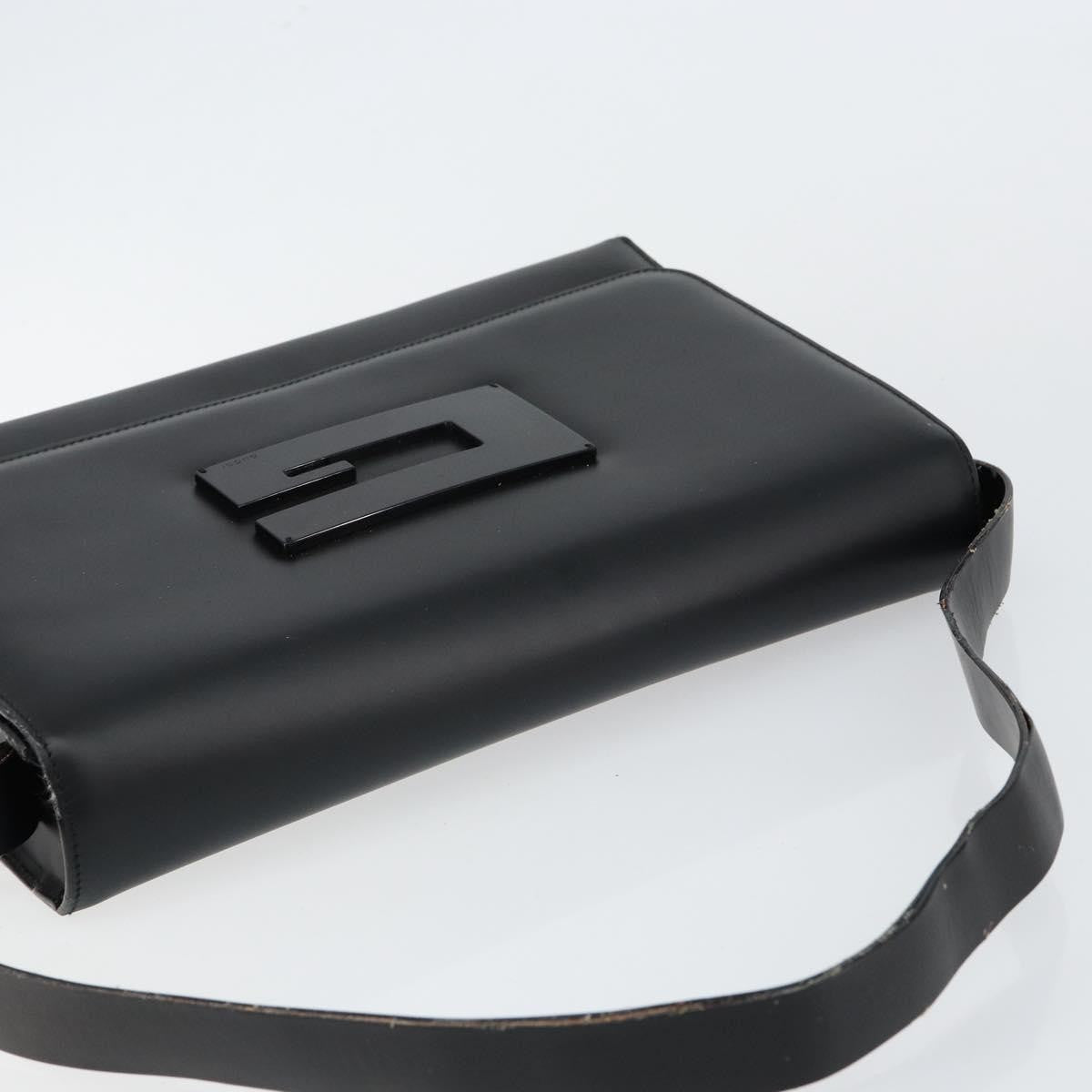 Gucci GUCCI Shoulder Bag Leather Black Silver 001 3064 Authentic 146004