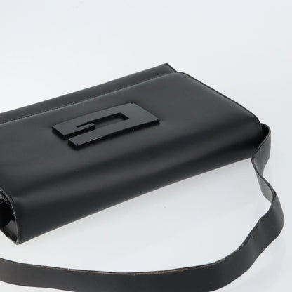 Gucci GUCCI Shoulder Bag Leather Black Silver 001 3064 Authentic 146004