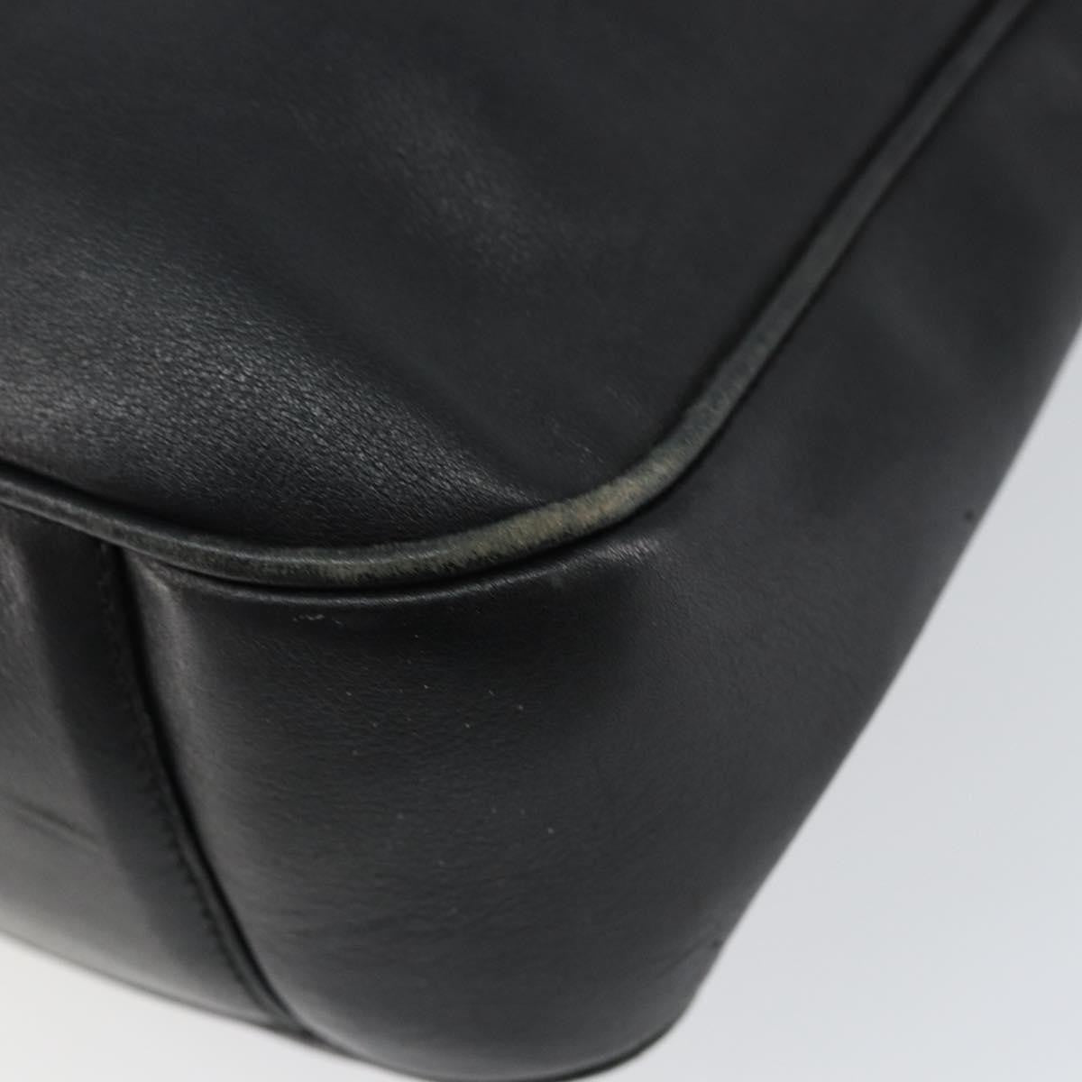 Gucci GUCCI Bamboo Hand Bag Leather Black Gold 001 0166 1638 Authentic 150344