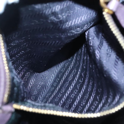 Prada PRADA Hand Bag Nylon Purple Gold Authentic 137586