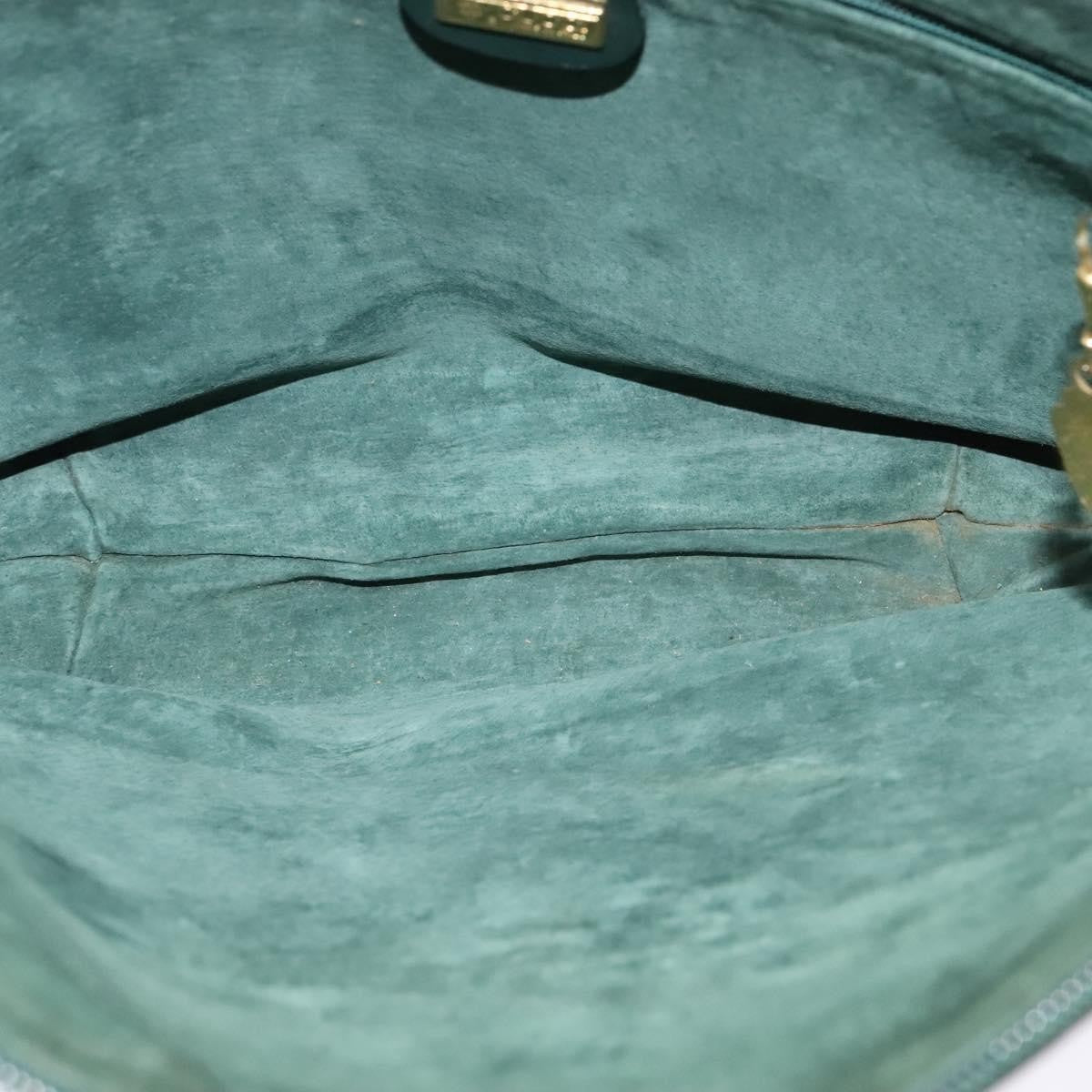 Gucci GUCCI Shoulder Bag Leather Green Gold Authentic am8352