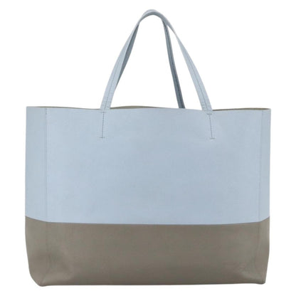 Celine CELINE Horizontalkava Tote Bag Leather Light Blue Silver Authentic BA10939