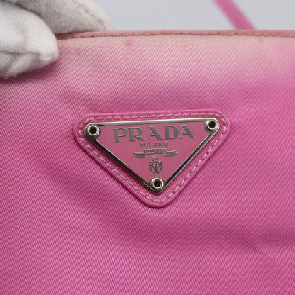 Prada PRADA Tote Bag Nylon Pink Silver Authentic 164823