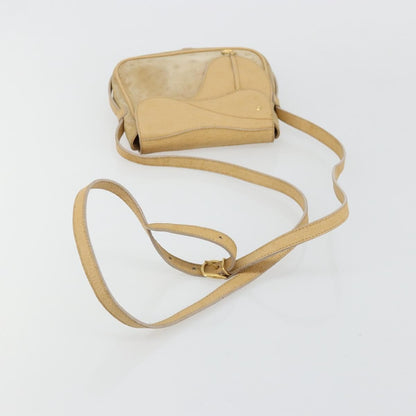 Gucci GUCCI Saddle Shoulder Bag Suede Beige Gold Authentic ep14557