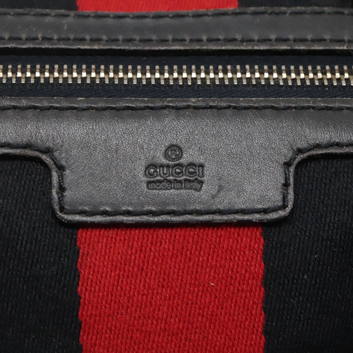 Gucci GUCCI GG Canvas Sherry Line Hand Bag PVC Navy Gold 247205 Authentic 131724