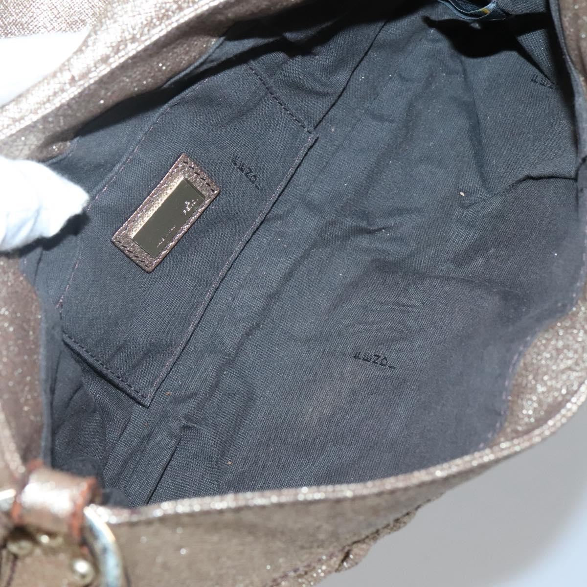 Fendi FENDI Shoulder Bag Leather Gold Authentic ep10421