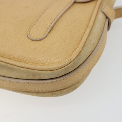 Gucci GUCCI Saddle Shoulder Bag Suede Beige Gold Authentic ep14557