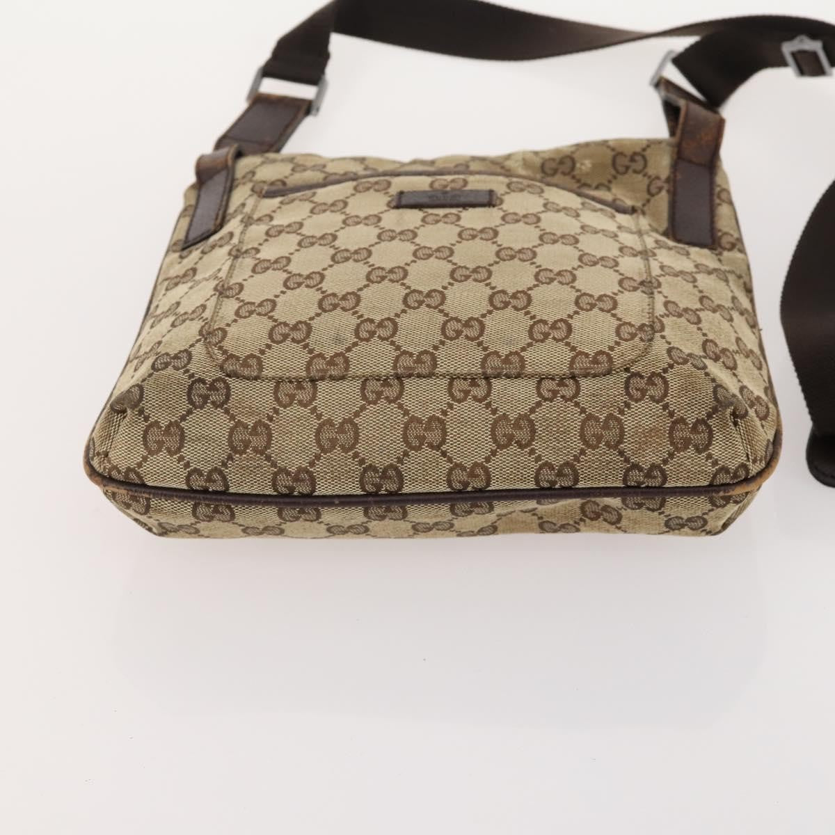 Gucci GUCCI GG Canvas Shoulder Bag 4 Set Black Beige Authentic 178854