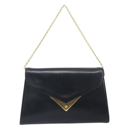 Givenchy GIVENCHY Chain Hand Bag Leather Black Gold Authentic 172216