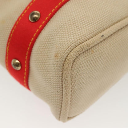 Louis Vuitton LOUIS VUITTON Antigua Cabas MM Tote Bag Beige Red M40035 LV Authentic 137278