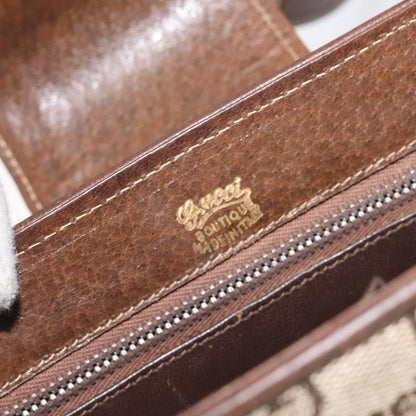 Gucci GUCCI GG Canvas Shoulder Bag Beige Gold Authentic bs27064